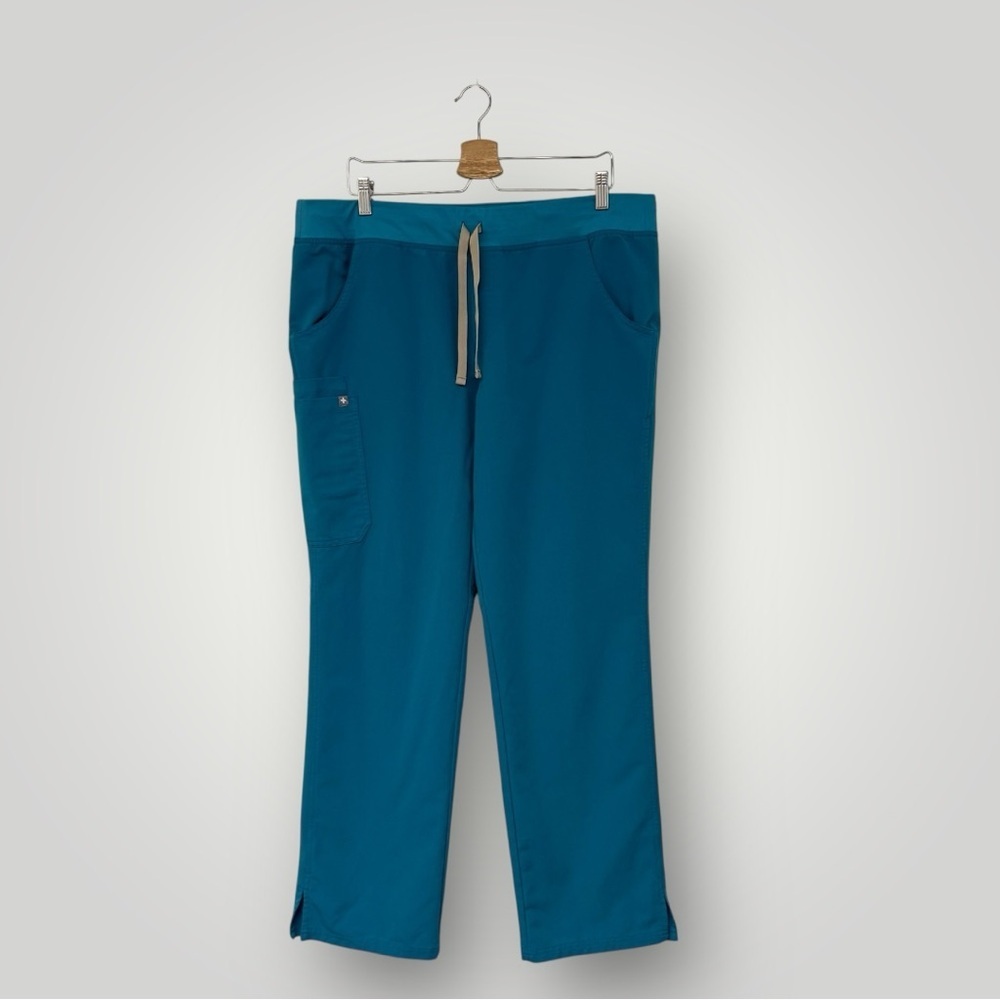 FIGS Kade Cargo Scrub Pants Sz XL Green Blue
